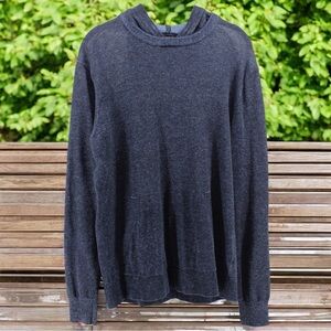 Michael Michael Kors Heather Blue Linen Blend Lightweight Hooded Long Sleeve M
